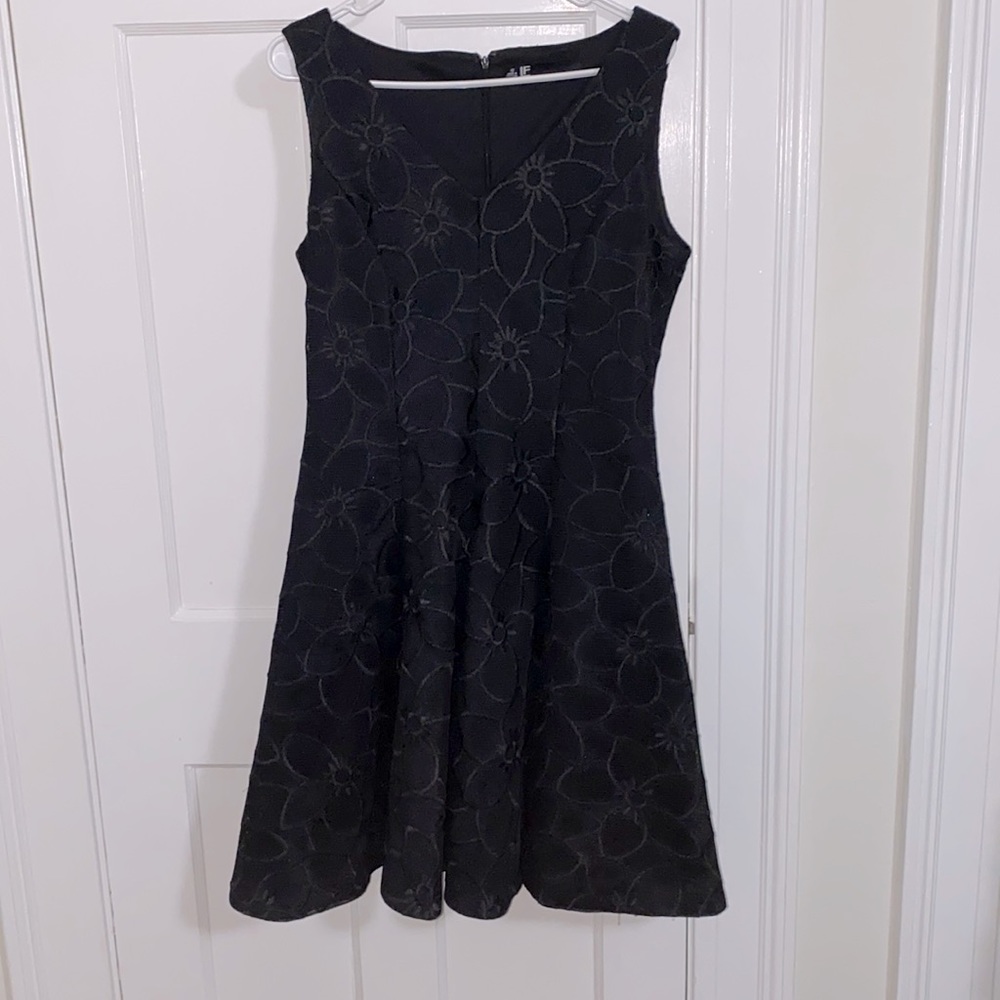 Black floral lace dress
